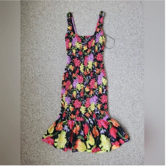 Anthropologie Yukiko Noritake NWT Stretchy Floral Dress Price size S/M - Picture 7 of 8